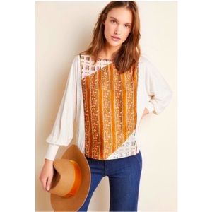 Anthropologie TINY Scarf print top S